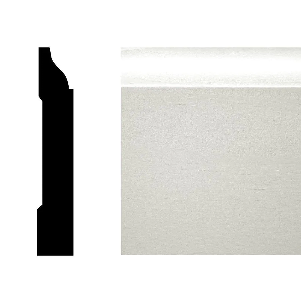 Black architectural molding sample on a white background