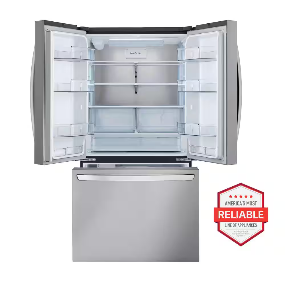 LG Counter-Depth MAX 26.5-cu ft 3-Door 36-in French Door Refrigerator with Ice Maker with Water Dispenser (Stainless Steel), LRFLC2706S/01 *JR2511, Retail: $3,199.00, FINAL PRICE: $1,379.99 + TAX