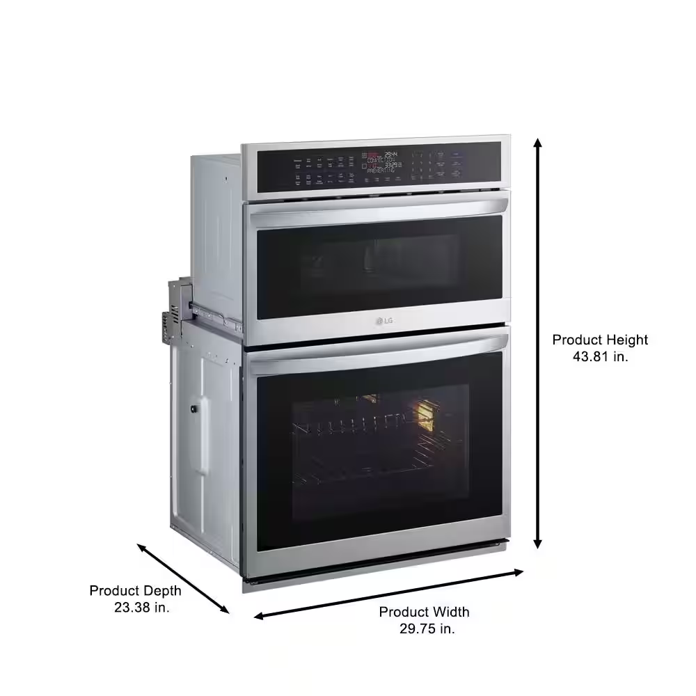 LG 30-in Self-cleaning Air Fry Smart Compatible Microwave Wall Oven Combo (PrintProof Stainless Steel), WCEP6423F/00 *HD2509, Retail: $3,799.00, FINAL PRICE: $1,799.99 + TAX
