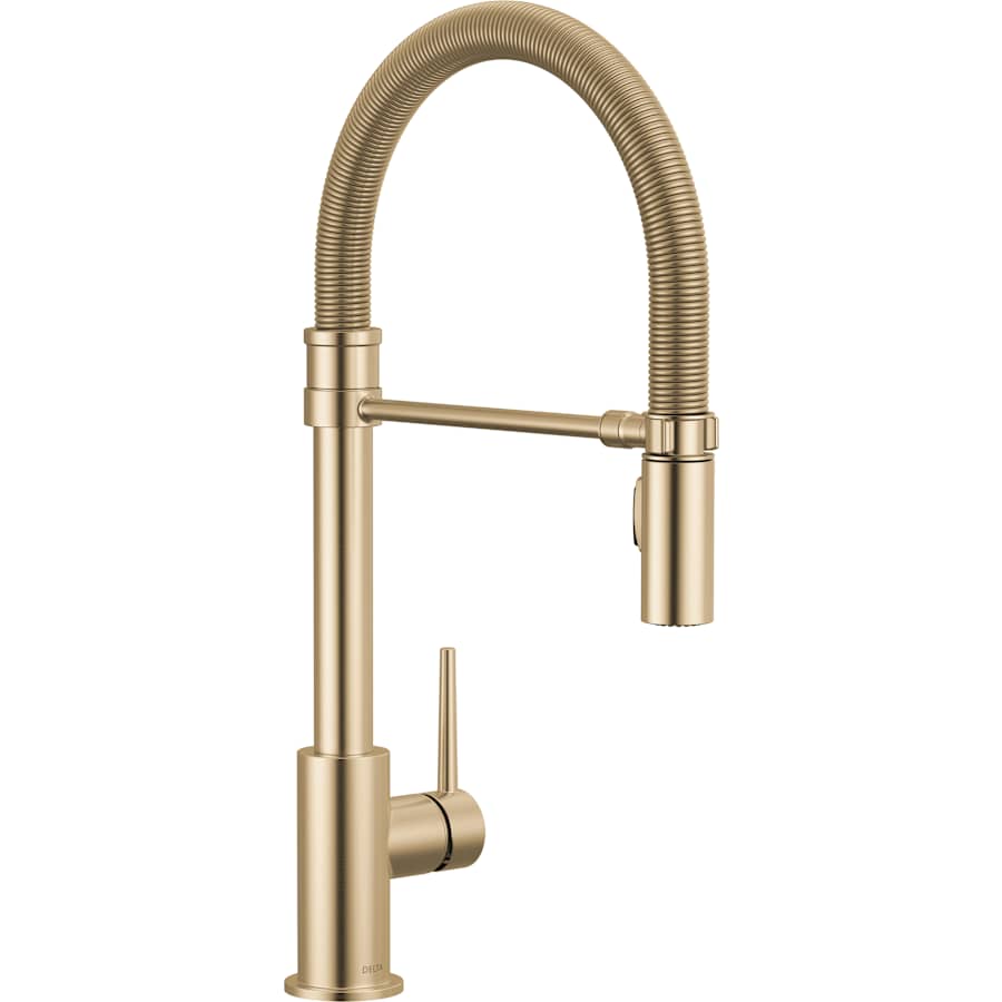 Delta Trinsic Single-Handle Pull-Down Spring Kitchen Faucet Champagne Bronze