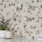 Puebla Griege Pebble 12x12 Marble Mesh-Mounted Mosaic Floor and Wall Tile, SMOT-PEB-PUEGREI, 9.1sf, 10 pcs, 40 lbs, FINAL PRICE: $5.99/pc, $59.9/box + Tax
