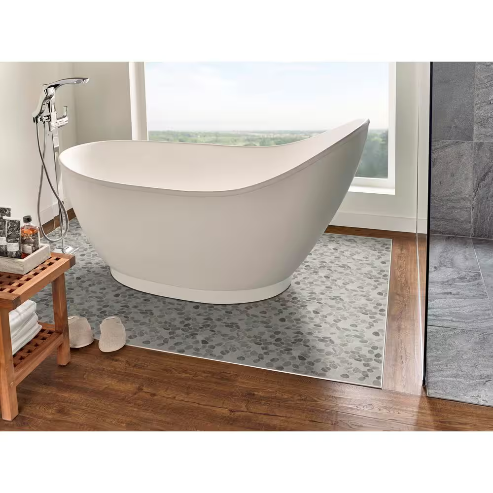 Puebla Griege Pebble 12x12 Marble Mesh-Mounted Mosaic Floor and Wall Tile, SMOT-PEB-PUEGREI, 9.1sf, 10 pcs, 40 lbs, FINAL PRICE: $5.99/pc, $59.9/box + Tax