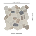 Puebla Griege Pebble 12x12 Marble Mesh-Mounted Mosaic Floor and Wall Tile, SMOT-PEB-PUEGREI, 9.1sf, 10 pcs, 40 lbs, FINAL PRICE: $5.99/pc, $59.9/box + Tax