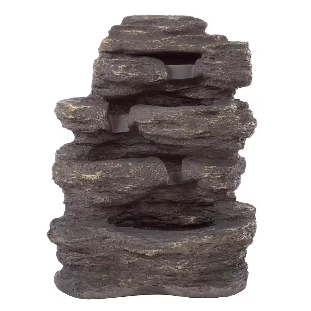 Pure Garden Cascade Rock Outdoor Fountain with Natural Looking Stone Waterfall, 50-0001 *HD2509, Retail: $149.57, FINAL PRICE: $79.99 + TAX