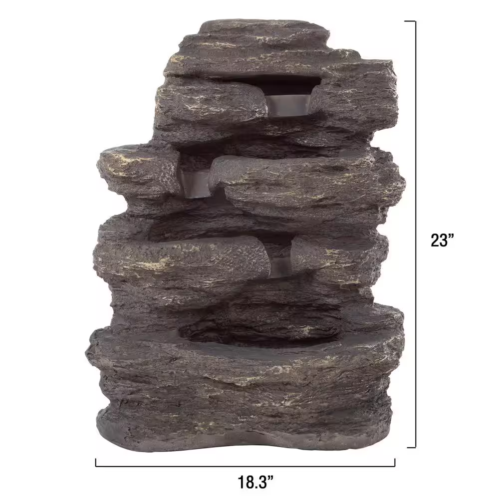 Pure Garden Cascade Rock Outdoor Fountain with Natural Looking Stone Waterfall, 50-0001 *HD2509, Retail: $149.57, FINAL PRICE: $79.99 + TAX