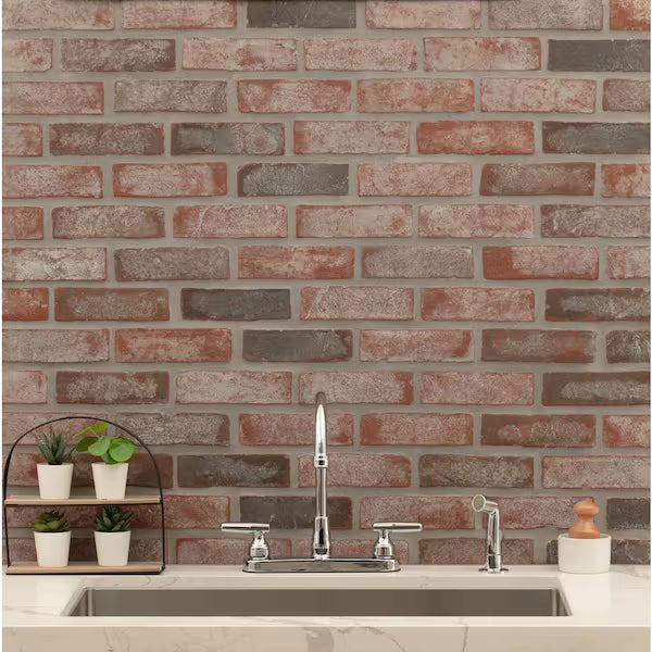 Noble Red Clay Brick 10x28 Mosaic, 8.7sf, 5pcs, 35lbs, FINAL PRICE: $5.99/pc, $29.95/bx  + Tax