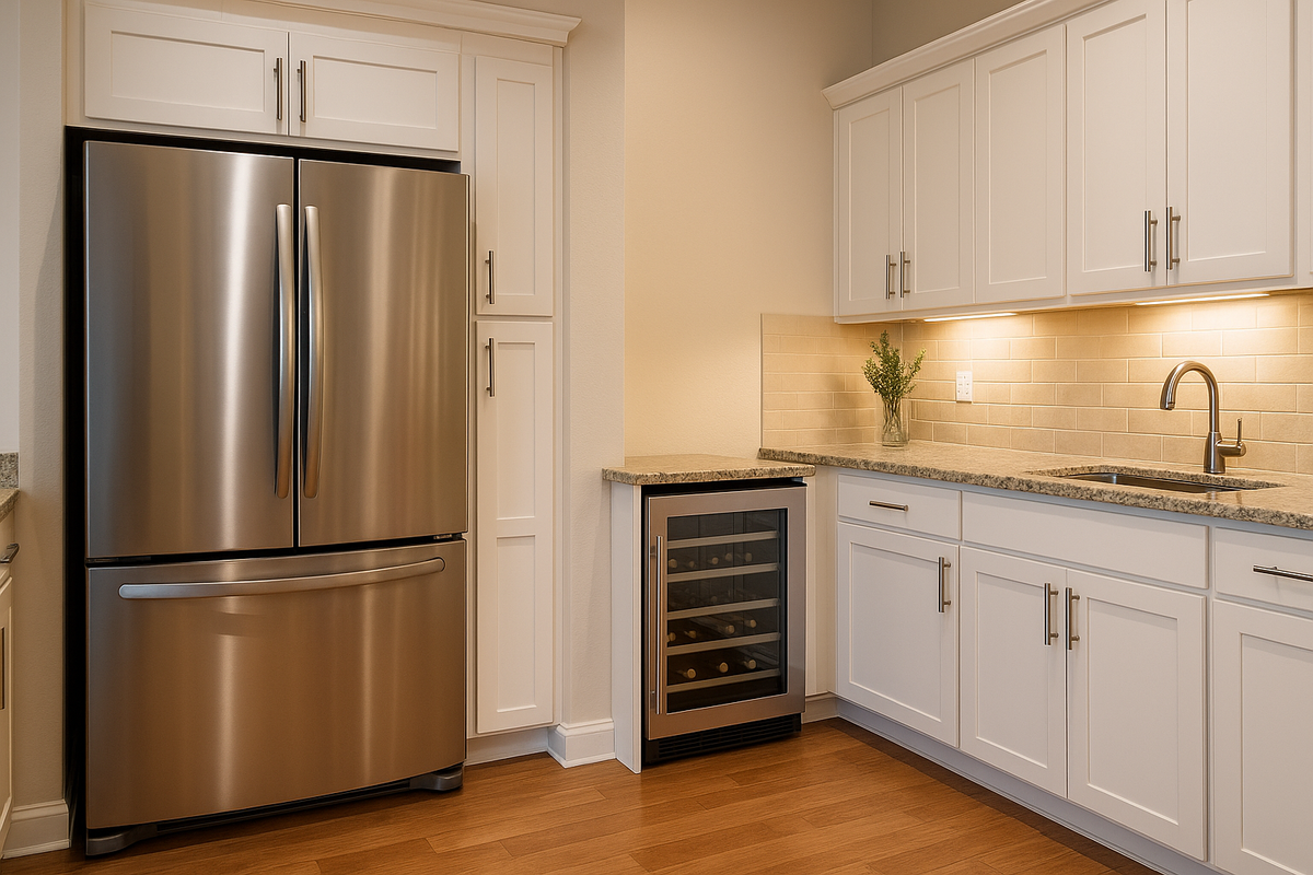Refrigerators in a kitchen