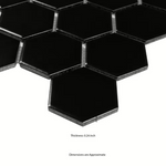 Retro Nero 2 in. Hexagon Tile 11x12 Matte Porcelain Mesh-Mounted Mosaic, SMOT-PT-RETNERO-2HEXM, 14.4sf, 15 pcs, 38 lbs, FINAL PRICE: $3.99/pc, $59.85/box + Tax