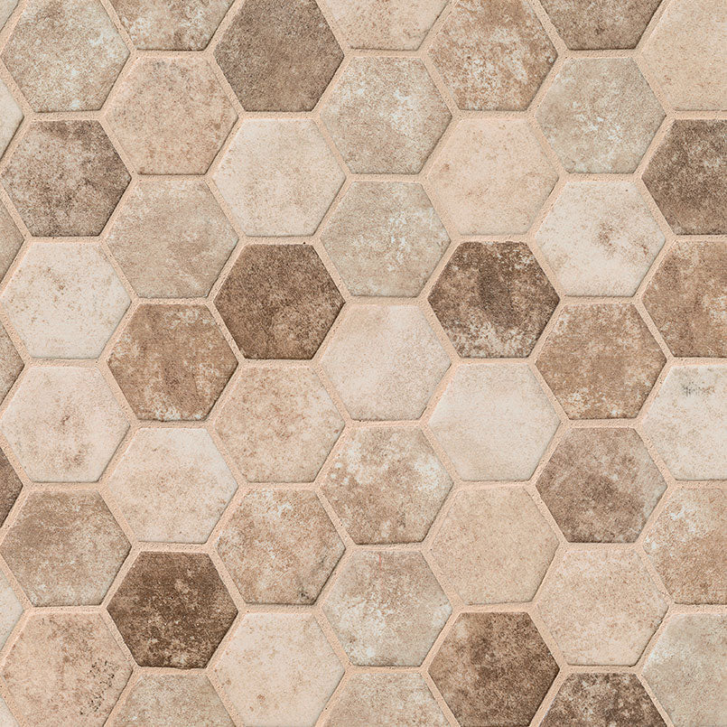 Sandhills 2-in Hexagon 12x12 Glass Mesh-Mounted Mosaic, GLS-SAND6MM, 14.7sf, 15 pcs, 45 lbs, FINAL PRICE: $6.99/pc, $102.26/box + Tax