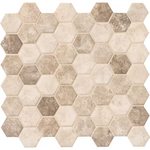 Sandhills 2-in Hexagon 12x12 Glass Mesh-Mounted Mosaic, GLS-SAND6MM, 14.7sf, 15 pcs, 45 lbs, FINAL PRICE: $6.99/pc, $102.26/box + Tax