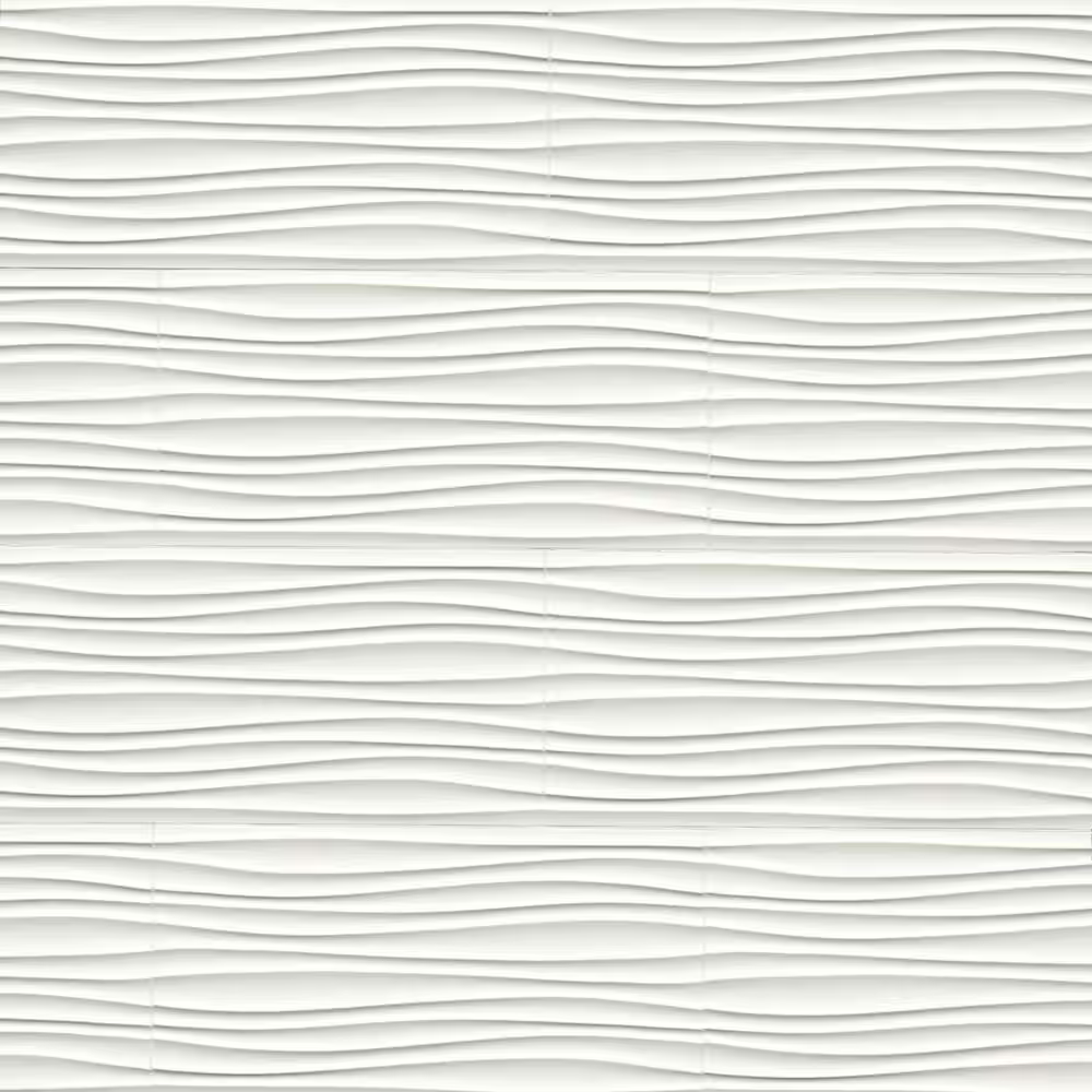 Sapheda Riptide 12x24 Satin White 3D Ceramic Wall Tile, NHDSAPRIP1224-N, 16sf, 8 pcs, 10mm, 58 lbs, FINAL PRICE: $1.29/sf, $20.64/box + Tax