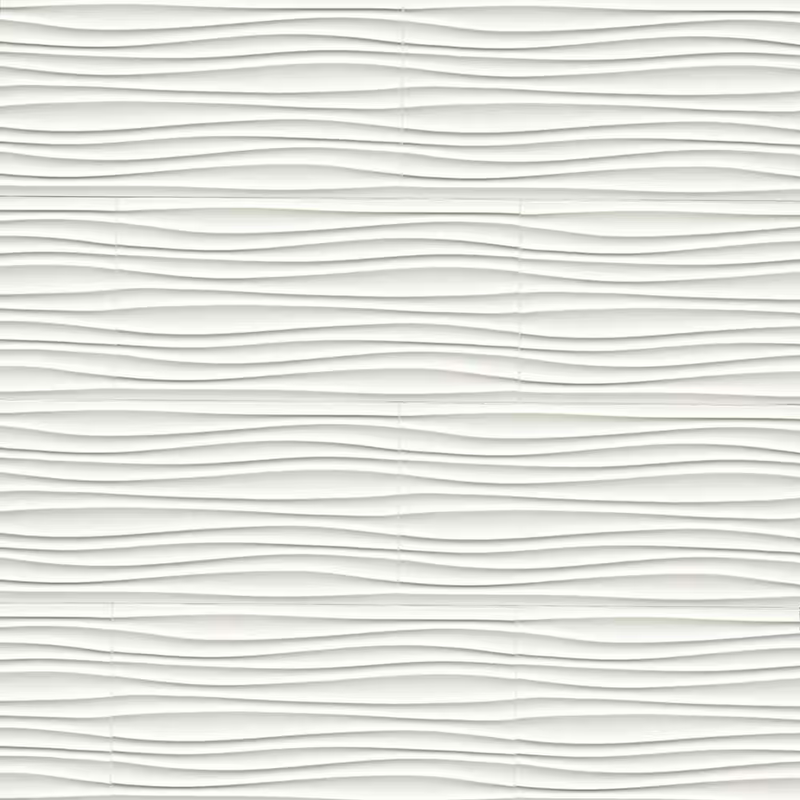 Sapheda Riptide 12x24 Satin White 3D Ceramic Wall Tile, NHDSAPRIP1224-N, 16sf, 8 pcs, 10mm, 58 lbs, FINAL PRICE: $1.29/sf, $20.64/box + Tax