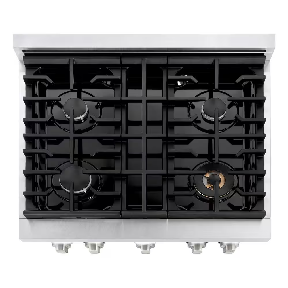 ZLINE KITCHEN & BATH Paramount 30-in Standard 4 burners Convection Oven Freestanding Dual Fuel Range (Satin Stainless Steel), SDRS30-A1 *JR2510, Retail: $3,299.99, FINAL PRICE: $1,999.99 + TAX