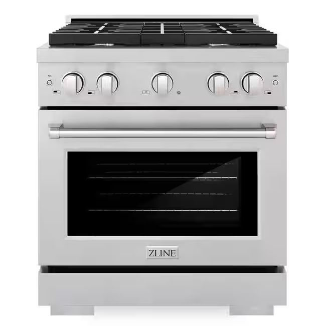 ZLINE KITCHEN & BATH Paramount 30-in Standard 4 burners Convection Oven Freestanding Dual Fuel Range (Satin Stainless Steel), SDRS30-A1 *JR2510, Retail: $3,299.99, FINAL PRICE: $1,999.99 + TAX