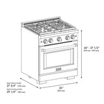 ZLINE KITCHEN & BATH Paramount 30-in Standard 4 burners Convection Oven Freestanding Dual Fuel Range (Satin Stainless Steel), SDRS30-A1 *JR2510, Retail: $3,299.99, FINAL PRICE: $1,999.99 + TAX