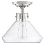 Walpole 1 Light 11-in Polished Nickel Semi-Flush Ceiling, 6-9137-1-109, Retail: $148.00, Wholesale: $74.00, Loc: C-2,  Final: $26.00, Clearance!