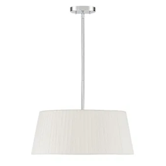 Savoy House Kings Single Light 20" Wide Pendant with Tapered Pleated Fabric Shade, 7-12000-1-SN *LQ* KINGS 1LT PENDANT MSRP:$234.00, Loc: C-2