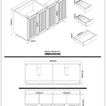 Sunflower 60-in Double Sink Vanity with Engineered Carrara Top in Light Coffee, Sunflower13060B-DLC, Retail: $2,890.00, FINAL PRICE: $1,299.99 + TAX [FBM-182]