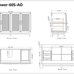 Sunflower 60-in Single Sink Vanity with Engineered Carrara Top in Light Coffee, Sunflower13060B-SLC, Retail: $2,890.00, FINAL PRICE: $1,299.99 + TAX [FBM-190]