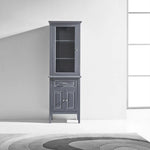 Virtu USA Walton 24-in Linen Side Cabinet in Grey, MDC-5324-SIDECAB-GR