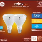 GE Relax 65-Watt EQ BR30 Soft White Medium Base (E-26) Dimmable LED Light Bulb (2-Pack)