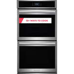 Frigidaire Gallery 27-in Double Electric Wall Oven with Air Fry Single-fan European Element and Self-cleaning (Fingerprint Resistant Stainless Steel), [FB156]