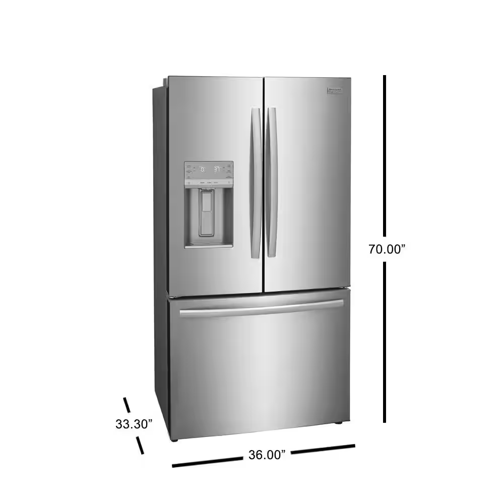 Frigidaire Gallery 27.8-cu ft French Door Refrigerator with Dual Ice Maker - Water and Ice Dispenser (Fingerprint Resistant Stainless Steel) ENERGY STAR - CLEARANCED