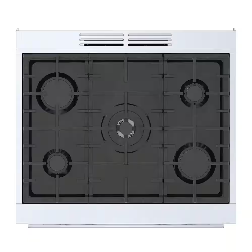 Bosch 800 Series Industrial Style 30-in 5 burners 3.9-cu Convection Oven Freestanding Dual Fuel Range (Stainless Steel), HDS8055U *JR2510, Retail: $4,399.00, FINAL PRICE: $2,799.99 + TAX