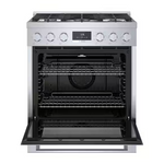 Bosch 800 Series Industrial Style 30-in 5 burners 3.9-cu Convection Oven Freestanding Dual Fuel Range (Stainless Steel), HDS8055U *JR2510, Retail: $4,399.00, FINAL PRICE: $2,799.99 + TAX