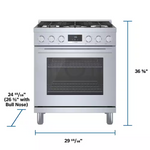 Bosch 800 Series Industrial Style 30-in 5 burners 3.7-cu ft Convection Oven Freestanding Natural Gas Range (Stainless Steel), HGS8055UC *HD2510, Retail: $3,999.00, FINAL PRICE: $2,799.99 + TAX