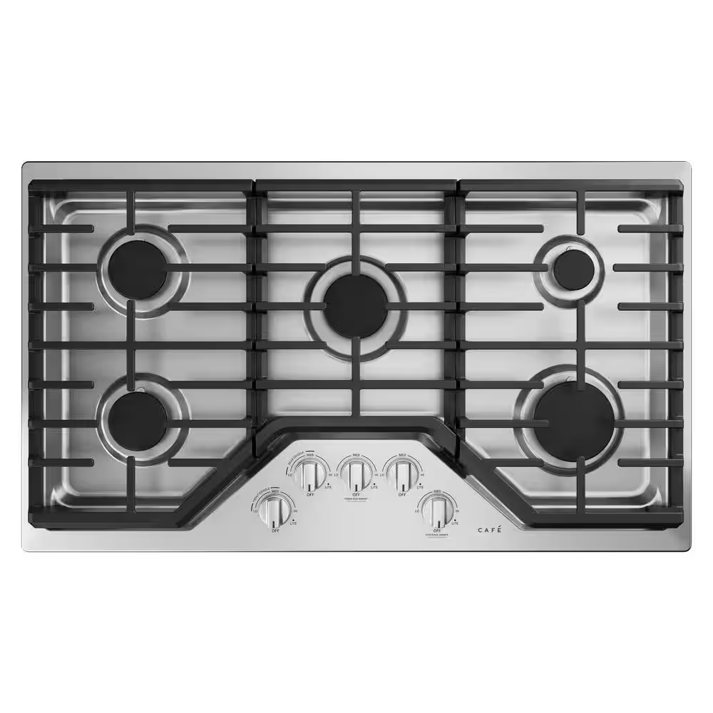 Cafe 36-in 5 burners Stainless Steel Gas Cooktop, CGP70362NS1/3 *JR2510, Retail: $2,299.00, FINAL PRICE: $1,199.99 + TAX