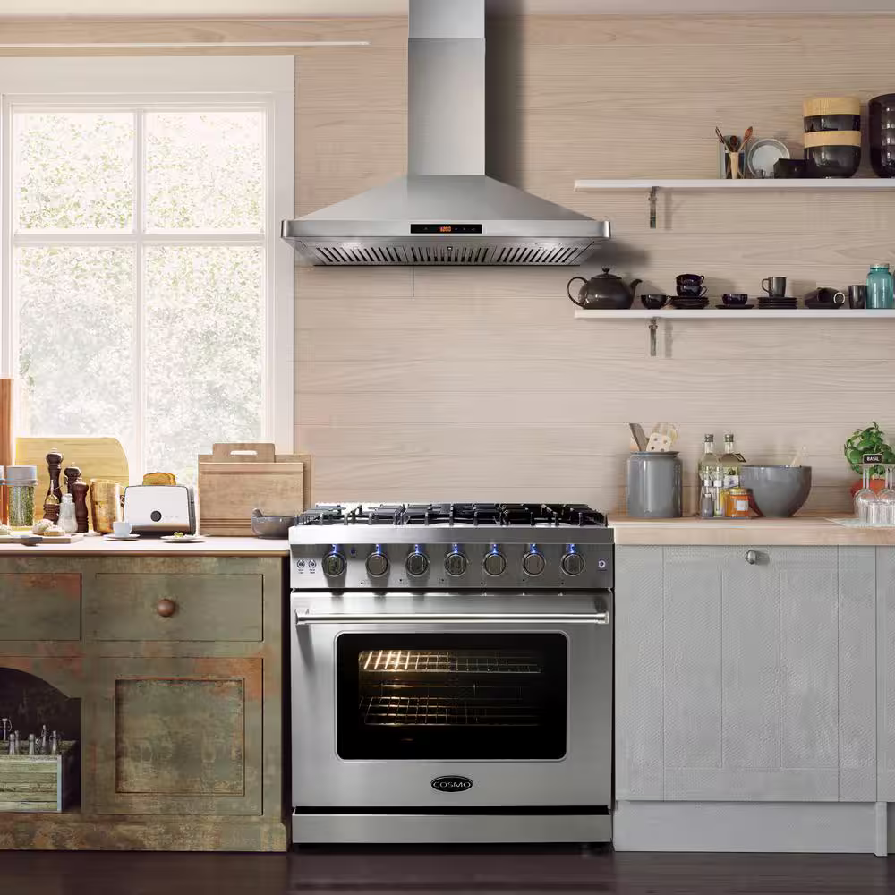 Cosmo Epgr366 36-in 6 burners 6.0-cu ft Convection Oven Freestanding Natural Gas Range (Stainless Steel), COS-EPGR366 *JR2510, Retail: $3,499.99, FINAL PRICE: $1,999.99 + TAX