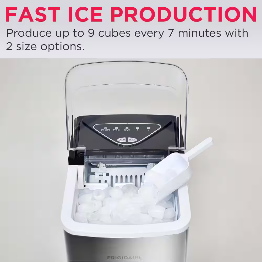 Frigidaire 26-lb Ice Per day Bullet Countertop Ice Maker (Stainless), EFIC149-SS *JR2510, Retail: $129.99, FINAL PRICE: $59.99 + TAX