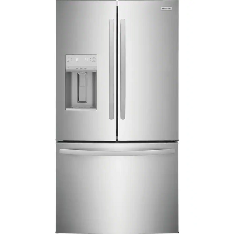Frigidaire Standard-Depth 27.8-cu ft 3-Door 36-in French Door Refrigerator with Ice Maker with Water and Ice Dispenser (Stainless Steel), FRFS2823AS *JR2512, Retail: $3,049.00, FINAL PRICE: $1,199.99 + TAX