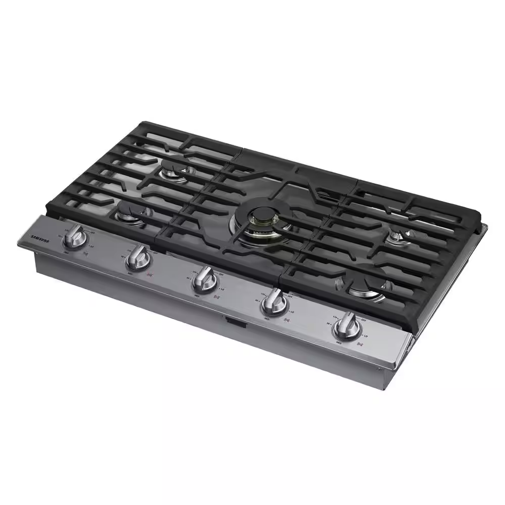 Samsung 36-in 5 Burners Stainless Steel Gas Cooktop (Griddle Included), NA36N7755TS/AA *JR2510, Retail: $1,949.00, FINAL PRICE: $899.99 + TAX