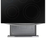 Samsung 30-in Glass Top 5 burners 6.3-cu ft Air Fry Convection Oven Freestanding Electric Range (Fingerprint Resistant Stainless Steel), NE63A6511SS, MSRP: $1,099.00, FINAL PRICE: $569.99 + TAX