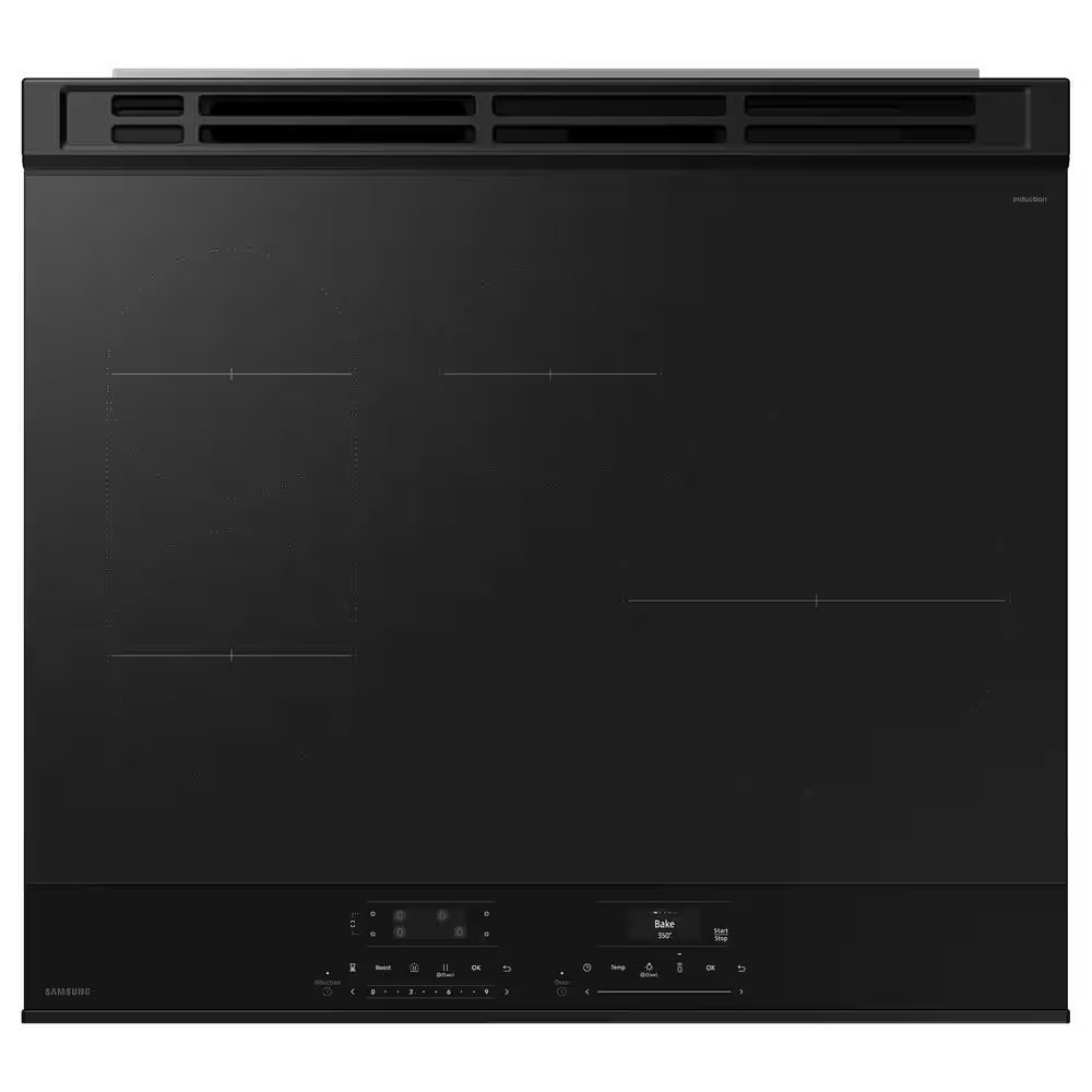 Samsung Bespoke 30-in 4 Burners 6.3-cu ft Air Fry Convection Oven Slide-in Single Induction Range (Stainless Steel), NSI6DG9500SR *BG, MSRP: $2,499.00, FINAL PRICE: $1,099.99 + TAX
