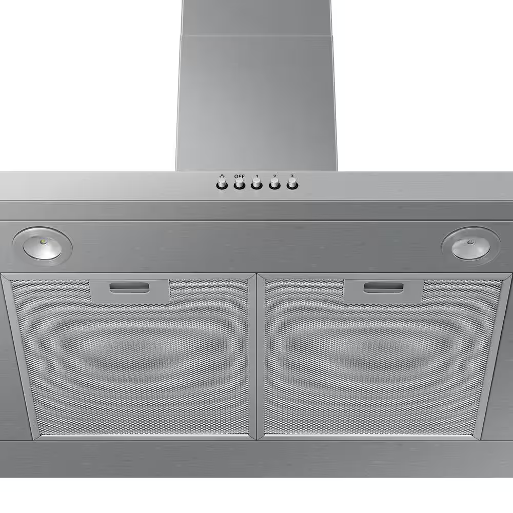 Samsung 30-in Convertible 390-CFM 5000 series Wall-Mounted Range Hood with Charcoal Filter (Stainless Steel), NK30R5000WS *JR2510, Retail: $599.00, FINAL PRICE: $299.99 + TAX