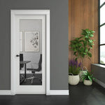 Storm Door 30x80 Clear Glass 1-Lite Shaker Primed Solid Wood Core Interior Door Slab, 803880148030 *JR2508, Retail: $258.00, FINAL PRICE: $ + TAX