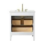 Tulip 30-in Single Sink Vanity with Engineered Carrara Top in White, Tulip13030WH [FB325], Retail: $1,031.00, FINAL PRICE: $679.99 + TAX