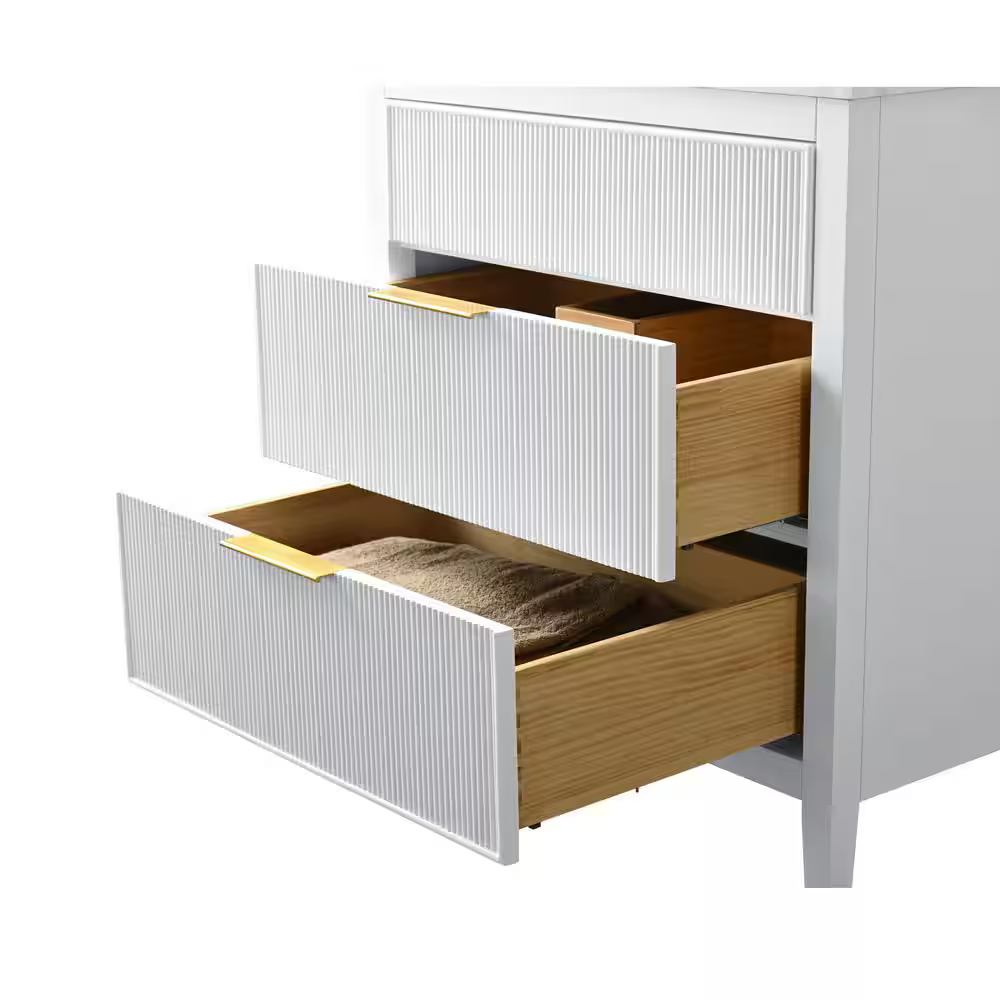 Tulip 30-in Single Sink Vanity with Engineered Carrara Top in White, Tulip13030WH [FB325], Retail: $1,031.00, FINAL PRICE: $679.99 + TAX