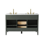 Tulip 60-in Double Sink Vanity with Engineered Carrara Top in Loden Green , Tulip13060GR [FB316], Retail: $1,590.00, FINAL PRICE: $1,299.99 + TAX