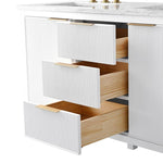 Tulip 60-in Double Sink Vanity with Engineered Carrara Top in White, Tulip13060WH [FB318], Retail: $1,590.00, FINAL PRICE: $1,299.99 + TAX