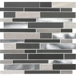 **PER PCS** Urban Loft Interlocking 12x12 Stone/Glass/Metal Mesh-Mounted Mosaic, SGLSMTIL-URLOF4, 6.35mm, 1pcs, 1.5 lbs, 1sf, Retail: $10.99/pc, FINAL PRICE: $4.99/pc + Tax