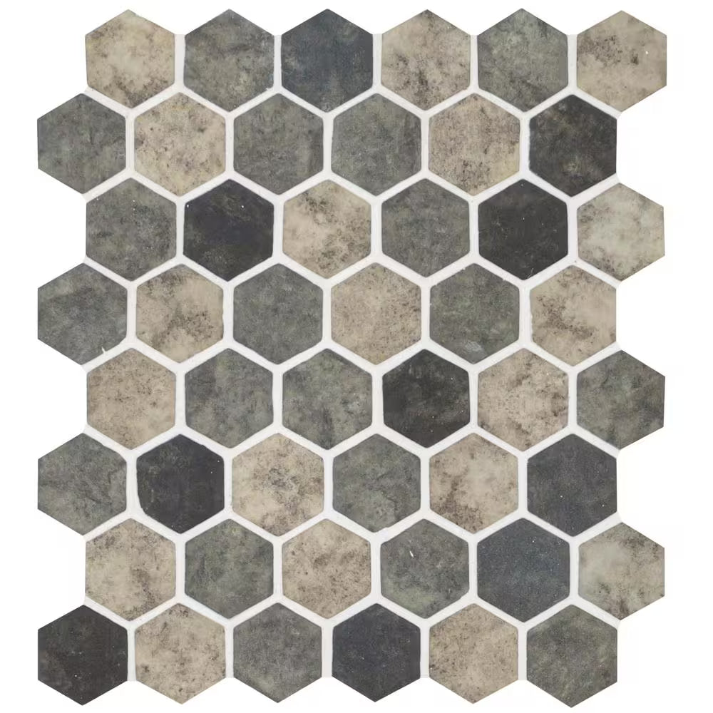 Urban Tapestry 2-in Hexagon 12x12 Mosaic, 14.7sf, 15 pcs, 45 lbs, FINAL PRICE: $5.99/pc, $89.85/box + Tax