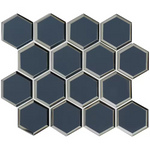 Vague Blue 3 in. Hexagon 11x12 Glass Mesh-Mounted Mosaic, SMOT-GLS-VAGBLUBEHEX8MM, 8.9sf, 10 pcs, 32 lbs, FINAL PRICE: $8.99/pc, $89.90/box + Tax