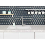 Vague Blue 3 in. Hexagon 11x12 Glass Mesh-Mounted Mosaic, SMOT-GLS-VAGBLUBEHEX8MM, 8.9sf, 10 pcs, 32 lbs, FINAL PRICE: $8.99/pc, $89.90/box + Tax