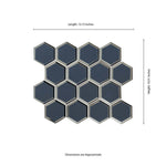 Vague Blue 3 in. Hexagon 11x12 Glass Mesh-Mounted Mosaic, SMOT-GLS-VAGBLUBEHEX8MM, 8.9sf, 10 pcs, 32 lbs, FINAL PRICE: $8.99/pc, $89.90/box + Tax
