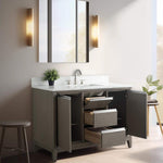 Vera Accent 48-in Single Sink Bathroom Vanity in Driftwood Grey with Engineered Marble Top, VA8048-DG, CVH48-DG, Retail: $1,399.99, FINAL PRICE: $799.99