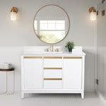 Vera Accent 48-in Single Sink Bathroom Vanity in White with Engineered Marble Top, VA8048-W, CVH48-W, Retail: $1,299.99, FINAL PRICE: $799.99